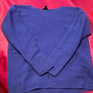 Blue Ribbed Women's Sweater